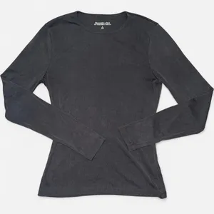 Abercrombie & Fitch Grey Long Sleeve Ribbed Shirt; Size Small thumbnail 1