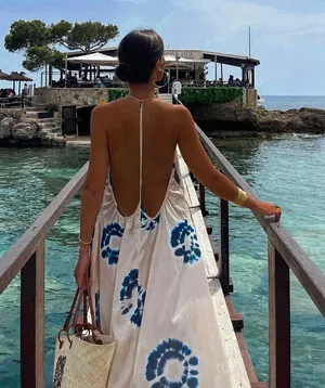 ZARA dress maxi oversize fit boho flogger prints casual summer vacation wedding thumbnail 8