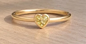 Pandora Retired Radiant Heart CZ 18K Gold Plated Ring Size 7.5 Sterling thumbnail 1