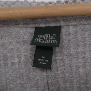 Wild Fable Sweater Womens Medium Gray Stretch Waffle Knit Long Sleeve Round Hem thumbnail 3