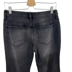 Free People Vintage Flared Jeans Black Ash‎ Denim Raw Hem Size 27 thumbnail 9