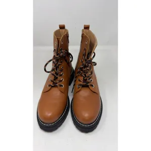 Anthropologie Maeve combat boots in honey brown leather sz 38 8 thumbnail 4