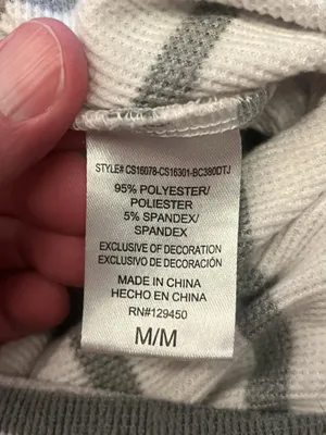 Como Sleep Pajama Set Womens Medium White Gray Stripe Knit Top Pants Lounge thumbnail 16