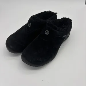 Merrell Encore Ice 4 Black Suede Faux Fur Lined Clogs Mules Women 8 thumbnail 2
