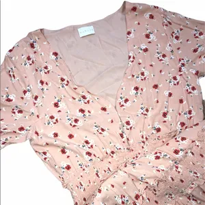Karlie large peach floral smocked tiered dress thumbnail 2