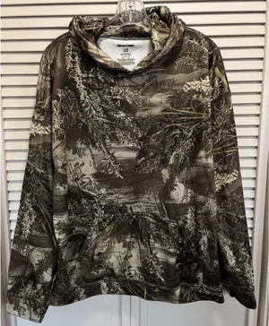 Realtree Tan/Green Pullover Long‎ Sleeve Hoodie Logo Graphic Size XL Unisex thumbnail 1