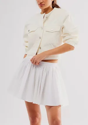 Free People Gaia Skirt mini high rise bubble poplin cotton swingy flowy thumbnail 1