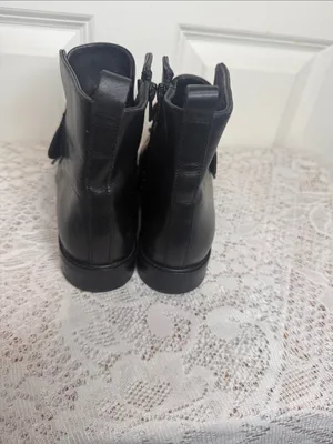Maje Felipe Moto black with chunky Gold Buckles ankle boots sz 7 thumbnail 6