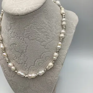 Nature Pearl Necklace 18” With Heart Clasp Sparkle thumbnail 4