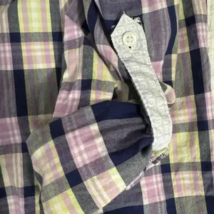 TOMMY HILFIGER Shirt Womens Small Purple Plaid Long Sleeve Button Front Top thumbnail 12