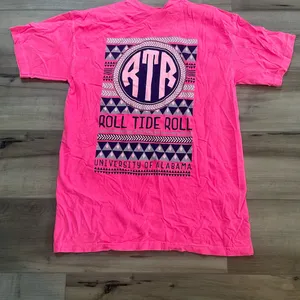 Comfort Colors University of Alabama Roll Tide Roll pink t-shirt size medium thumbnail 2