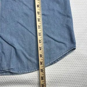 No Barriers Womens Vintage Size Medium Cotton Denim Embroidered Button Down‎ Top thumbnail 7