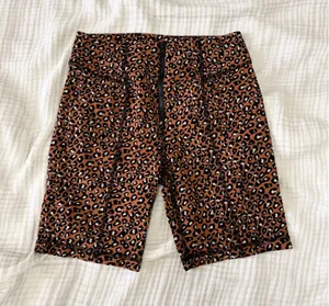 Women's Free People Brown Black Leopard Print Bike Shorts S Rayon thumbnail 1