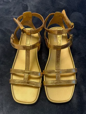 Franco Sarto Gold metallic strappy sandals #glamour #summer #heels thumbnail 1