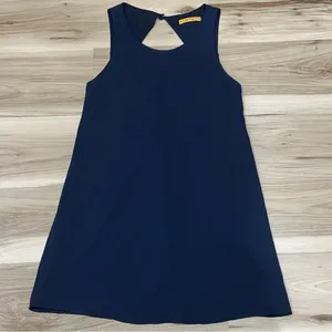 Alice + Olivia Blue Silk Mini Open Back Swing Dress Women’s Small thumbnail 1