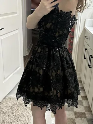 Vintage William Pearson Black Sequin Goth Dress Party Altered Item Fits Small thumbnail 11