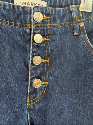 L.F. Markey indie women’s button fly y2k 2010s Blue Wide-Leg Crop Jeans size 31 thumbnail 3