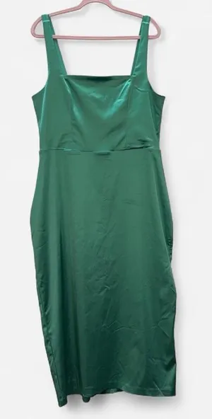 Abercrombie & Fitch Satin Sculpt Dress in Green Size XL TALL Formal Party Grad thumbnail 1
