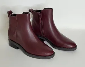 NWT!! COLE HAAN River Chelsea Boots Bloodstone Burgundy Leather Women's Size 5 thumbnail 1