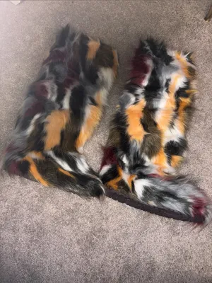 Snow boots Faux Fur Statement in Multicolor Patch size 10.5 new thumbnail 5