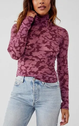 Free People You And I Long Sleeve Acai Size Large NWOT thumbnail 1