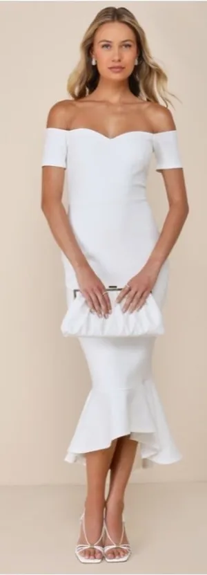 LULU's Bridal Shower Chic Modern Sexy Minimalist Mermaid Trumpet Midi Dress thumbnail 1