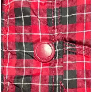 Aeropostale‎ Puffer Vest Women Small Pink Black Plaid Zip Snap Fleece Lined thumbnail 7