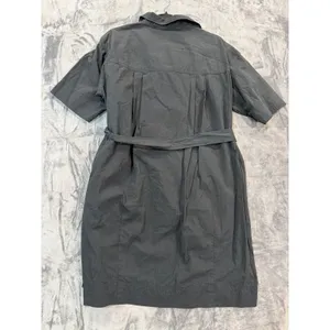 8 Seconds Shirt Dress Womens Gray Short Sleeve Belted Utility Cotton Blend M thumbnail 5