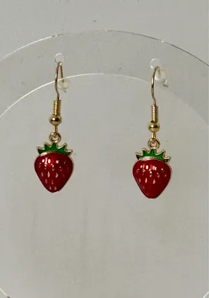 Strawberry Earrings 🍓 Red thumbnail 1