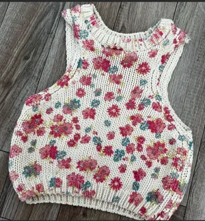 Zara Floral Knit Tank Top thumbnail 2