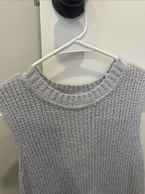 Baby blue Rib Knit Sweater Tank thumbnail 4