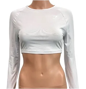 Gymshark XS mesh back active training crop top TLS2 3564 thumbnail 1