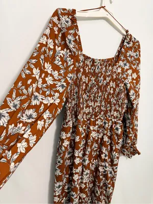La Ligne x Target Floral Smocked Bodice Midi Dress XL thumbnail 13