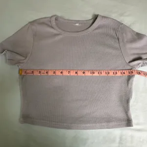 Shein ash blue ribbed crop top thumbnail 6