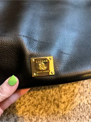Lauren Ralph Lauren black pebbled leather oversized shoulder bag old money chic thumbnail 10