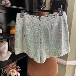 Revolve x NBD Fully Sequined Iridescent Green/Silver Skort Size Medium thumbnail 7