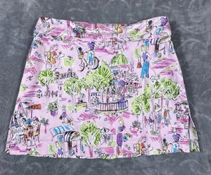 Dress Barn VTG Mini Skirt Skort Womens 8 Pink Unique Whimsical Golf Tennis 90s Y2K Artsy thumbnail 1
