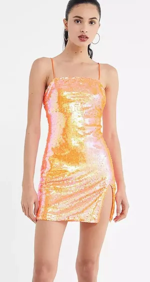 Motel Rocks Lucky Sequin Square-Neck Mini Dress thumbnail 1