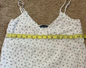 Brandy Melville Floral White Spaghetti Strap Top thumbnail 7