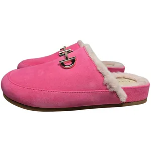 Cole Haan Mc Ada Mule Slippers‎ Hot Pink Suede Faux Fur Lined Size 5.5B thumbnail 4