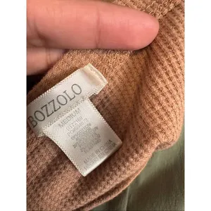 Bozzolo Brown Long Sleeve Ribbed Crop Top Women’s Size M thumbnail 4
