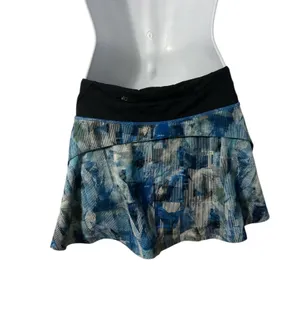 Lululemon Play Off The Pleats Skirt Reg Length Sun Dazed Multi Blue Black Sz. 2 thumbnail 2