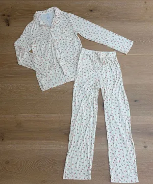 Sunny De PJ Set Snug & Cozy Size XXS Butter Peach & Green Frosted Petal thumbnail 1