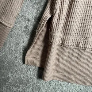 Free People North Shore Thermal Tunic Slouchy Beige Thumbholes Medium Oversized‎ thumbnail 7
