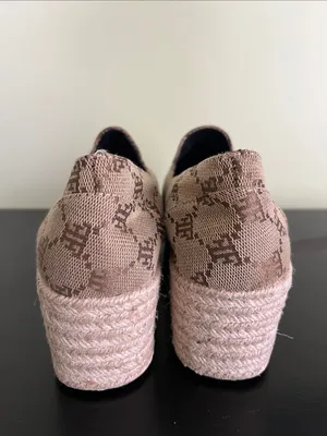 Unbranded Beige Patterned Platform Espadrille Slip thumbnail 4