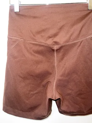 girlfriend collective Chocolate High-Waist Bike Shorts thumbnail 4