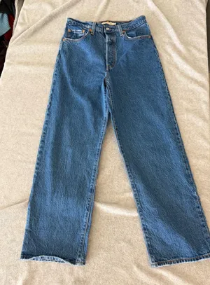 Levis Ribcage Straight Ankle Jeans Womens 29 High Rise Button Fly Blue Denim thumbnail 1