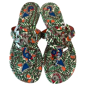 Tory Burch Miller Something Wild Patent‎ Sandals 7.5 Rare Print thumbnail 2