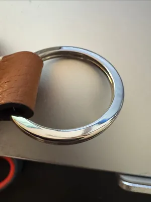 Dooney & Bourke Tan and Chestnut Pebbled Leather Key Fob thumbnail 3