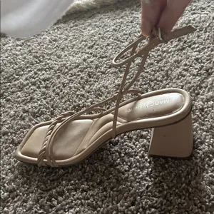 Marc Fisher Nude Strappy Heels thumbnail 3